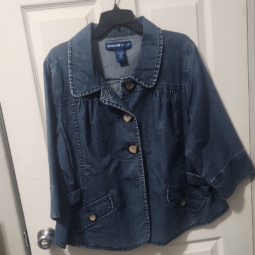 Blue Denim Jacket with Button Details